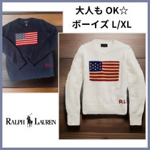 Ralph Lauren(ラルフローレン) キッズ用トップス 大人もOK☆ラルフローレン BOYS ICONIC FLAG COTTON KNIT☆