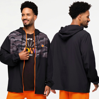 ズンバ Explore Mens Hooded Windbreaker Jacket Bold Black