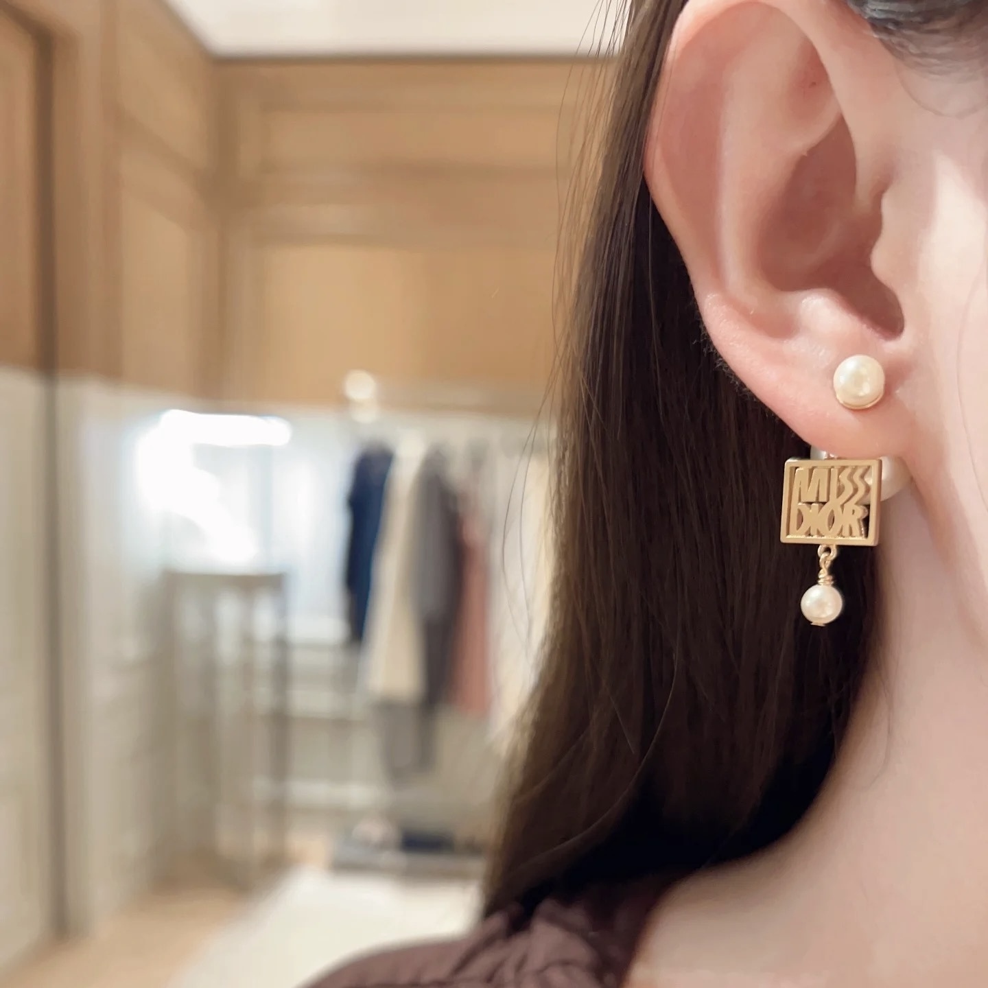【パールとロゴが際立ちお洒落★】Dior Tribales ピアス ロゴ×パールがオシャレ♡】Dior Tribales ピアス