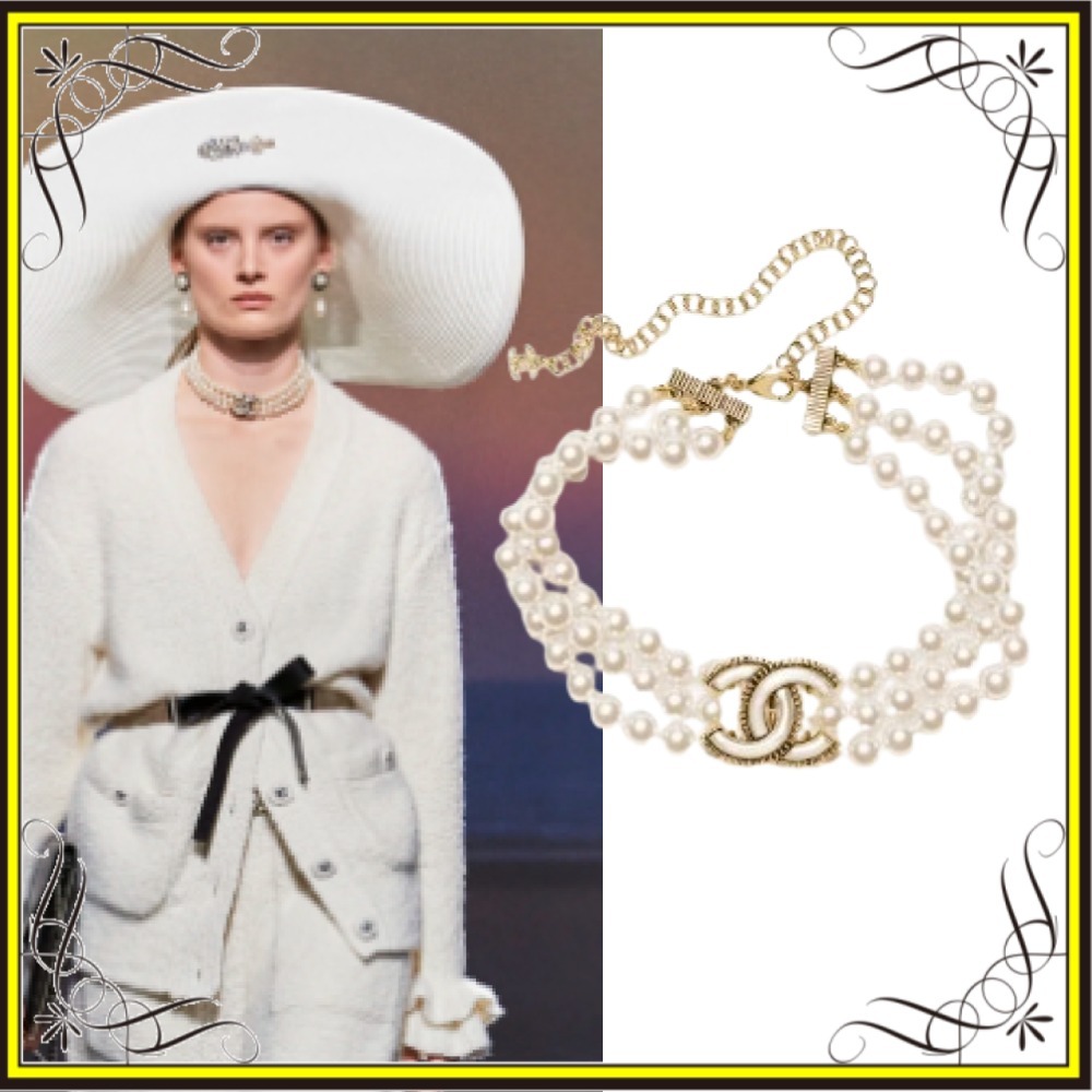 【CHANEL】シャネル チョーカー ネックレス ペンダント ロゴ CC