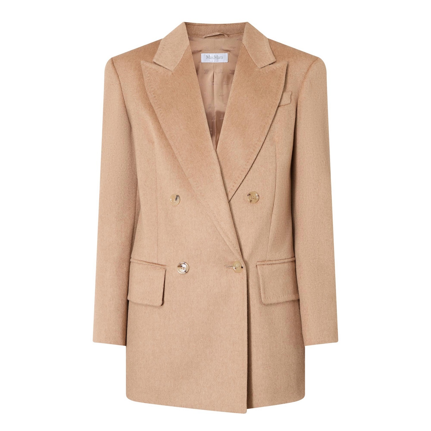 《送料無料》 Double-breasted camel blazer FALSTER