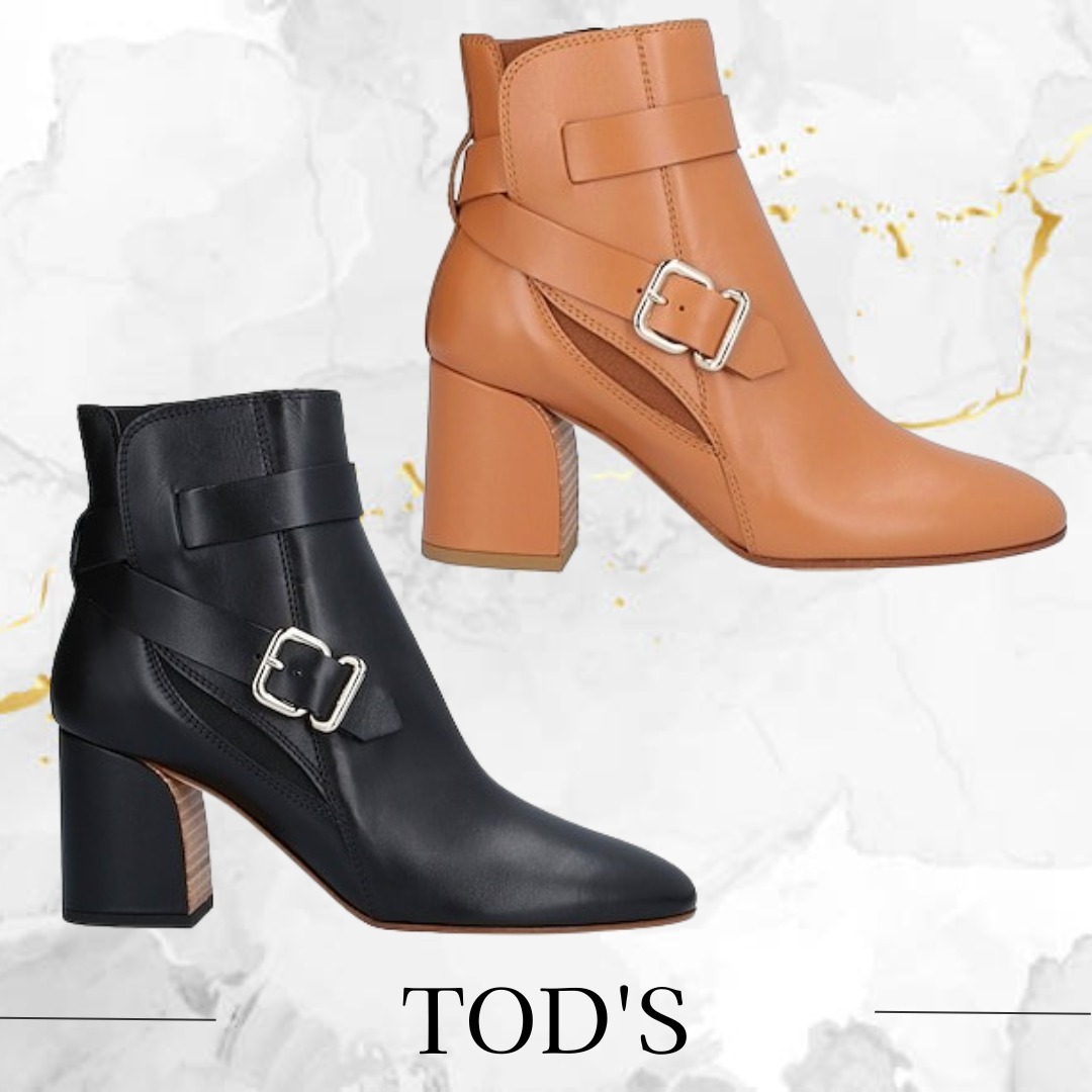 TOD'S☆レザー バックル付き ショートブーツ ２色