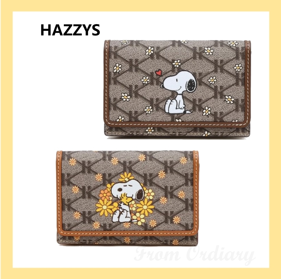 [HAZZYS]Signature Pattern Snoopy Flap card★人気★