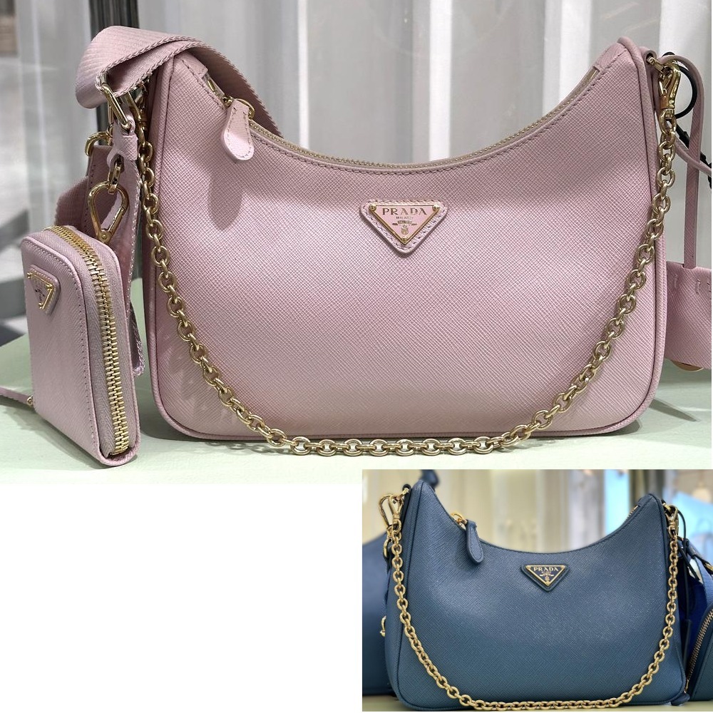 25新作 PRADA Re-Edition サフィアーノ レザー ショルダーバッグ