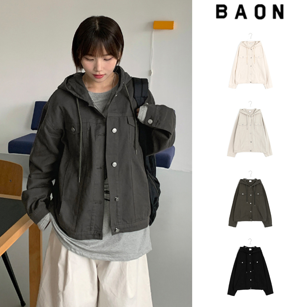 【BAON】[unisex] Ruede Washing Cotton Over Hood Tracker JK