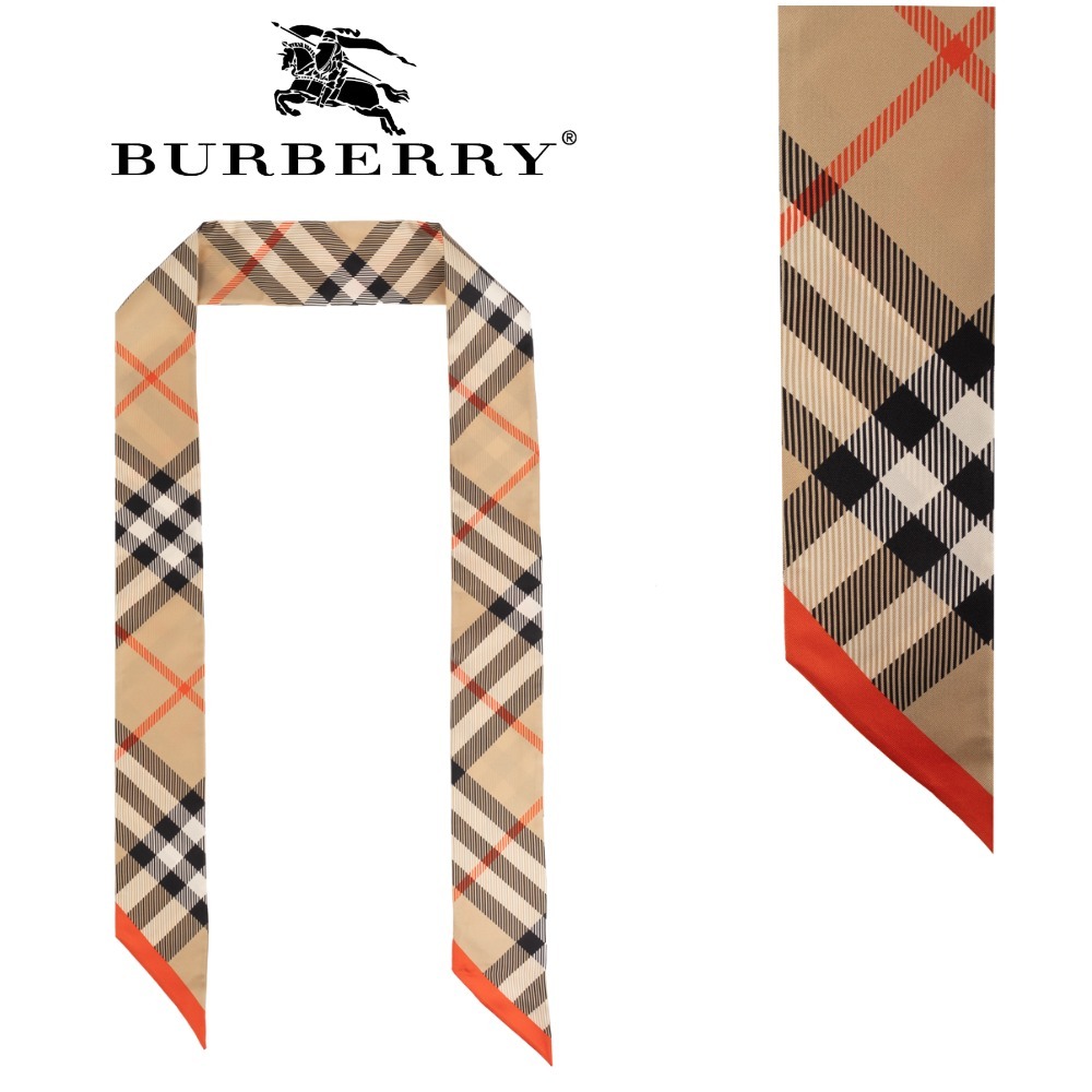 【数量限定】Burberry ベージュ シルク ネッカチーフ 関税込！