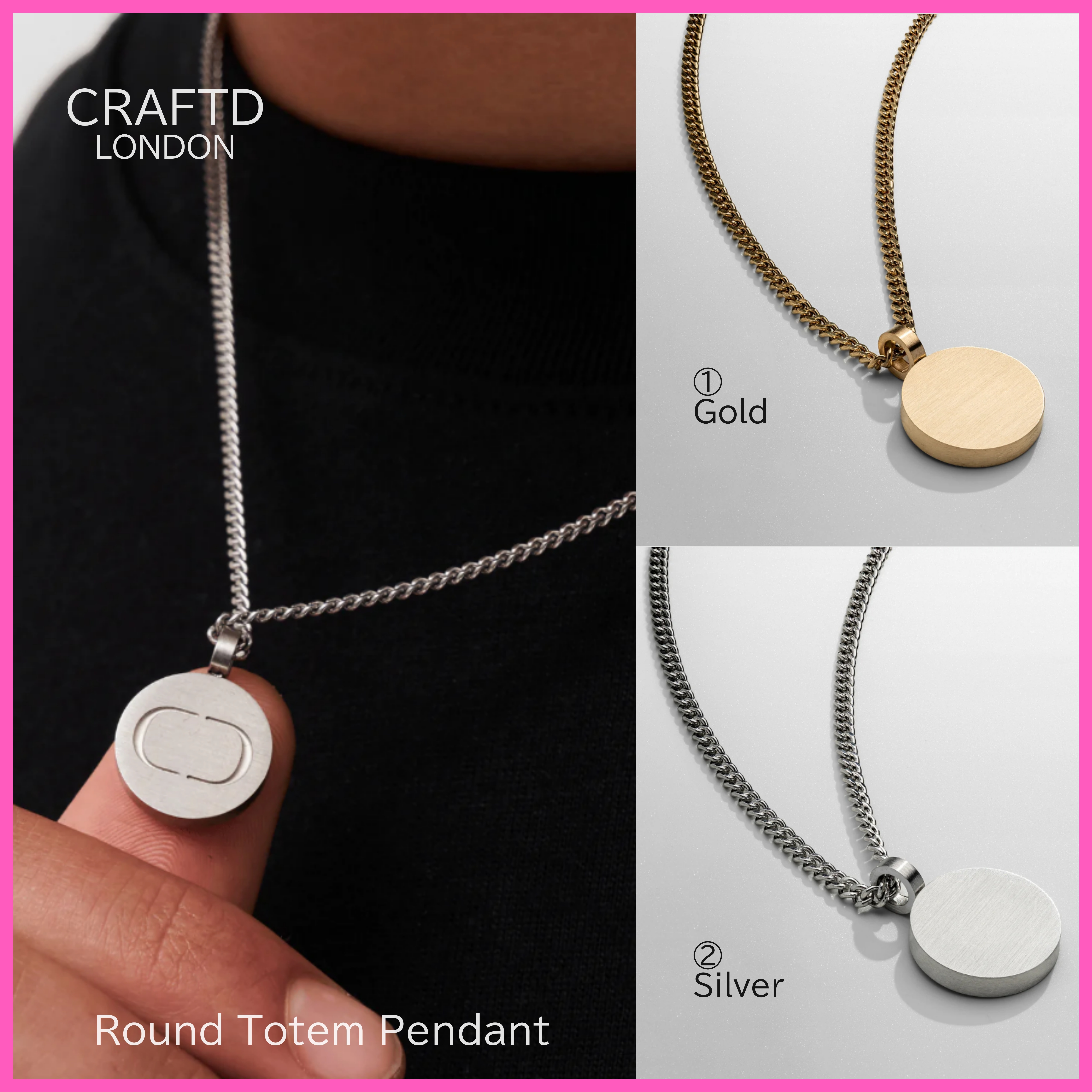 送料関税込【CRAFTD London】Round Totem Pendant(2色) 国内発送