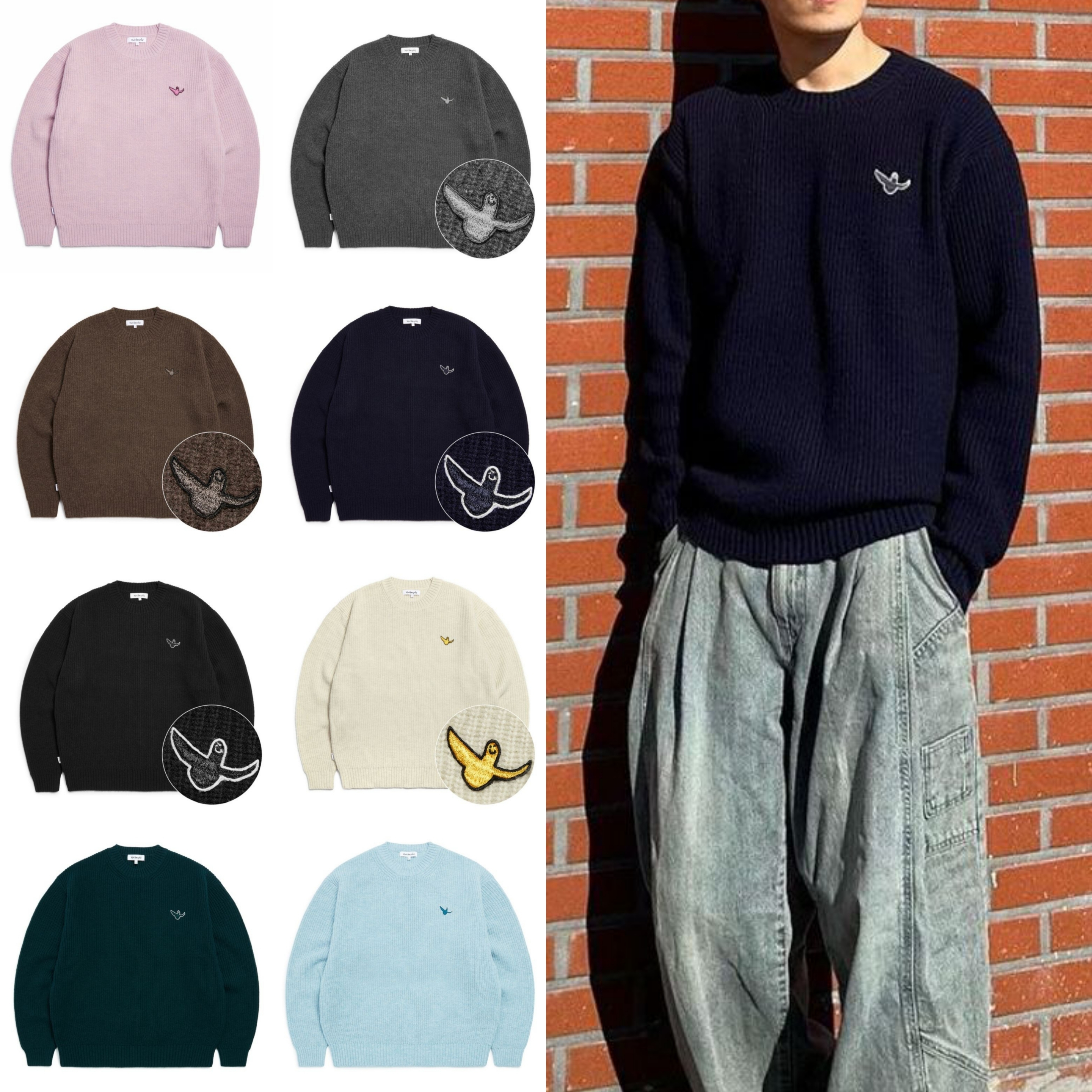 ニット・セーター Mark Gonzales ANGEL WAPPEN MERINO WOOL KNIT SWEATER