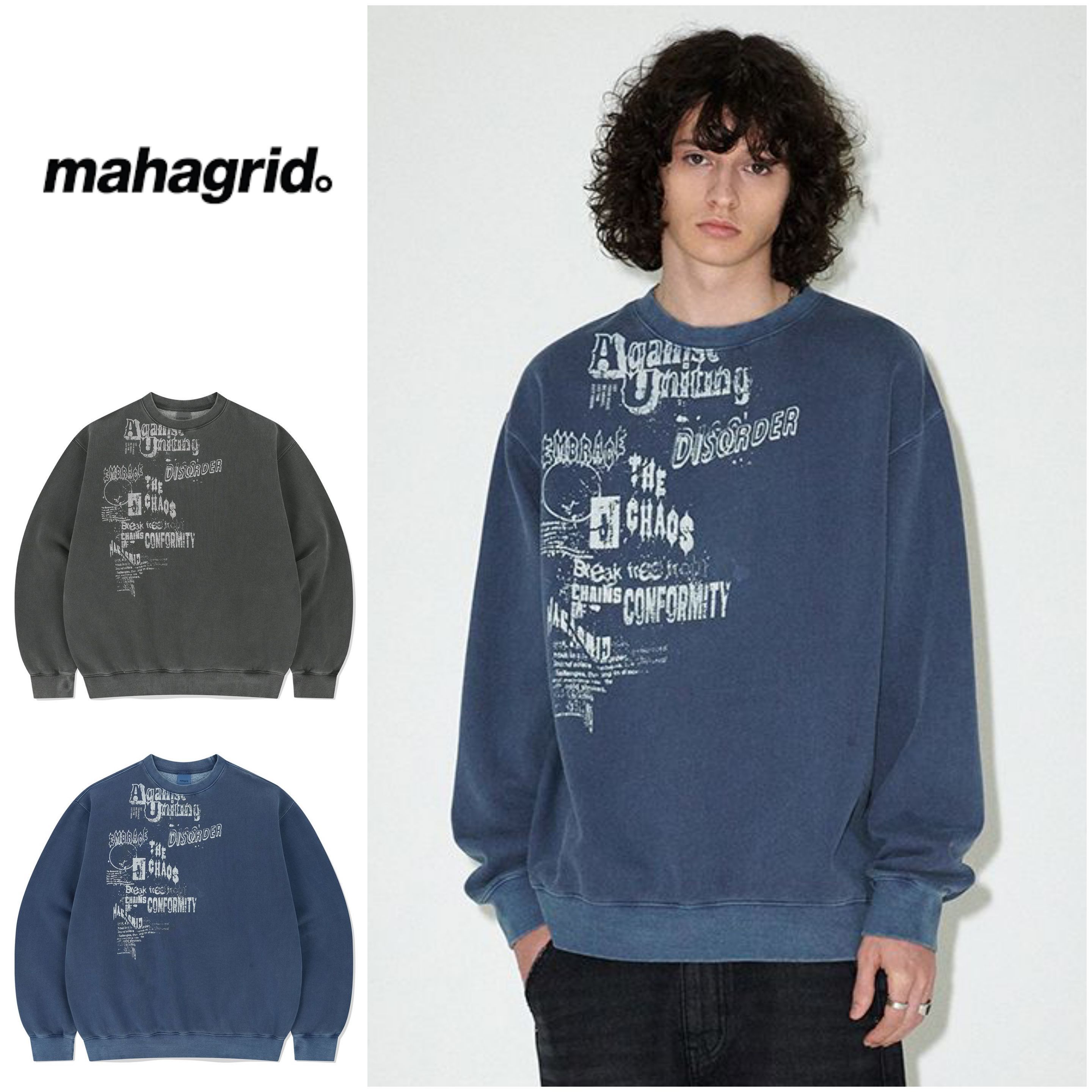 さらに100円引き◆MAHAGRID◆DISORDER PIGMENT SWEATSHIRT