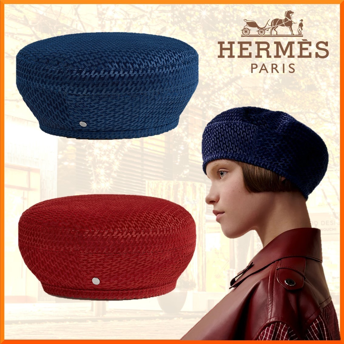 【お洒落】HERMES バスク・サントノーレ・ベルベット