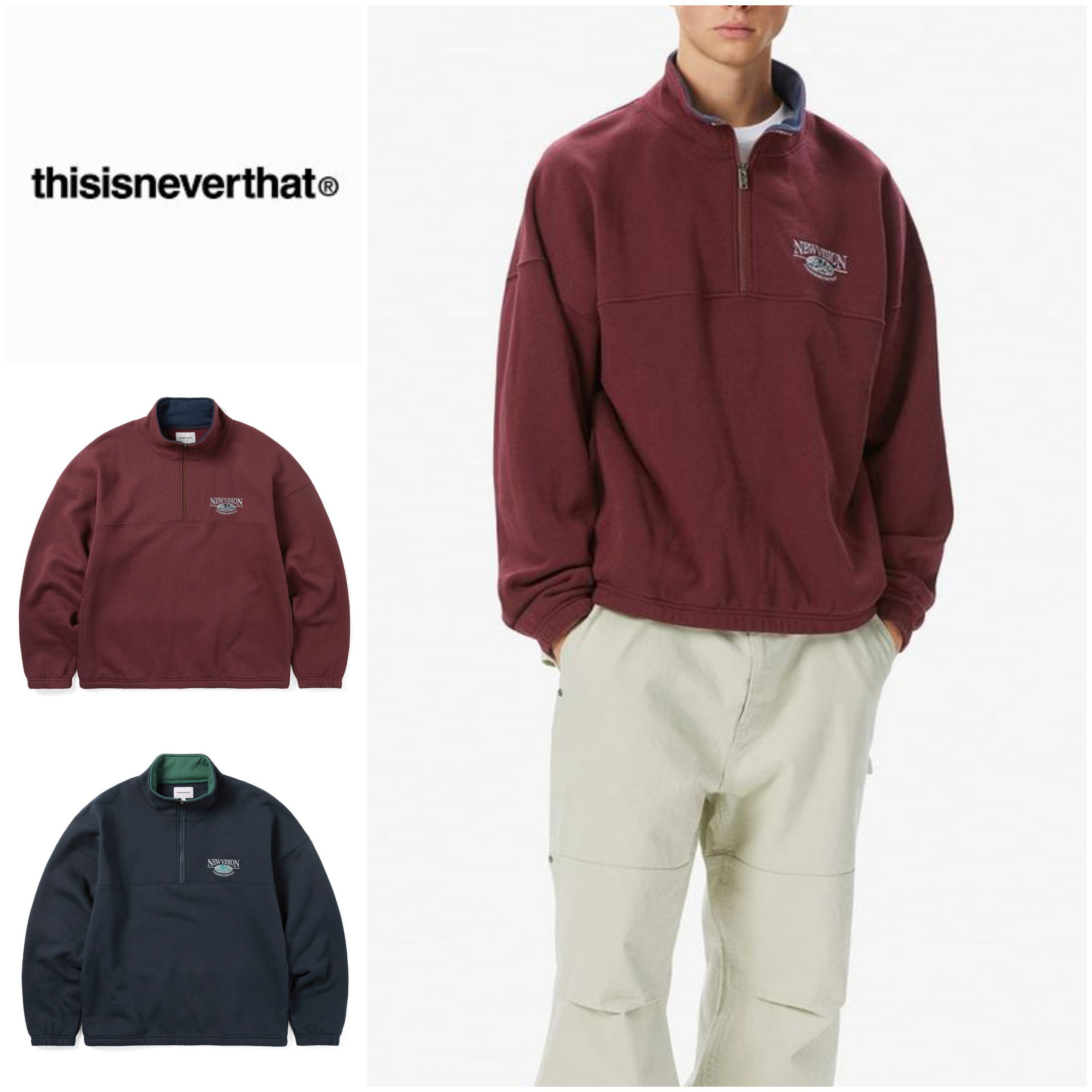さらに100円引き◆thisisneverthat◆Half Zip Sweatshirt 24AW
