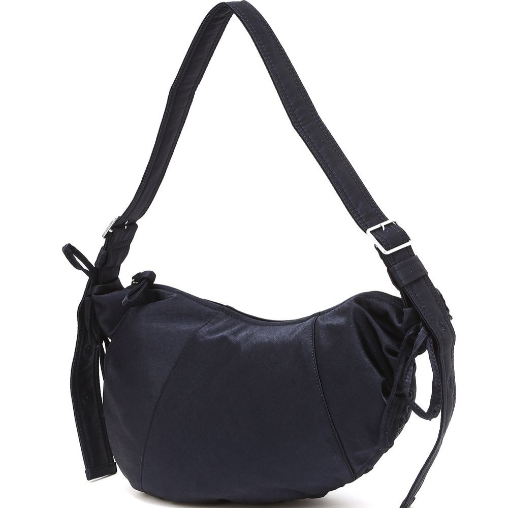 ショルダーバッグ・ポシェット JILLSTUART Bow Bag Navy Satin Hobo Cross Bag