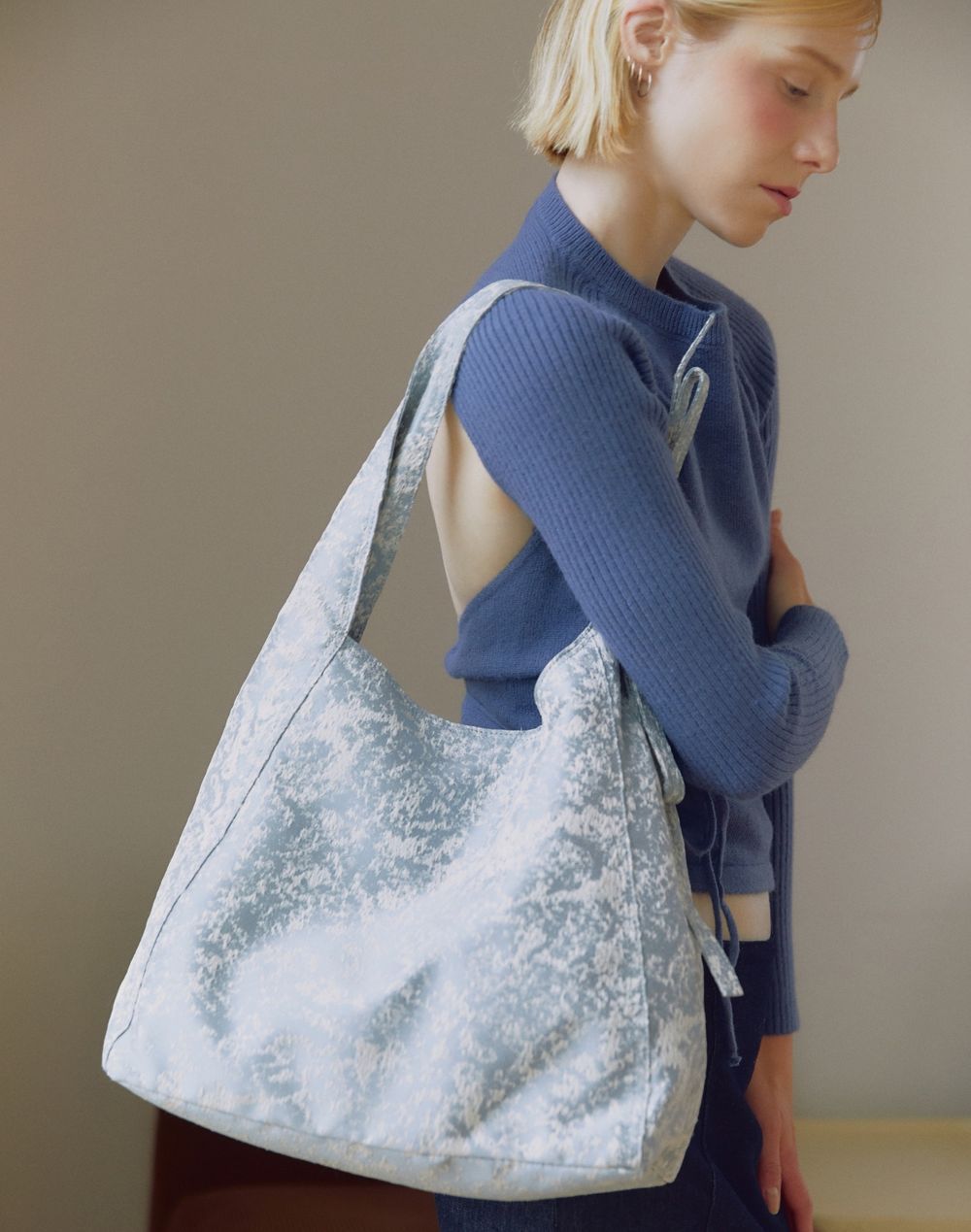 JILLSTUART Bow bag flower jacquard ribbon point big shoulder