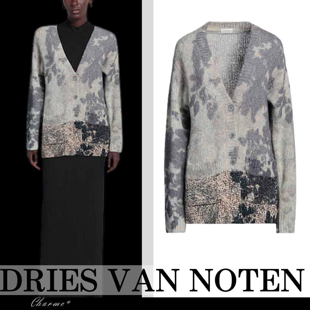 安い割引 Noten Van Dries 長袖 マルチカラー 厚手ニット カーディガン トップス