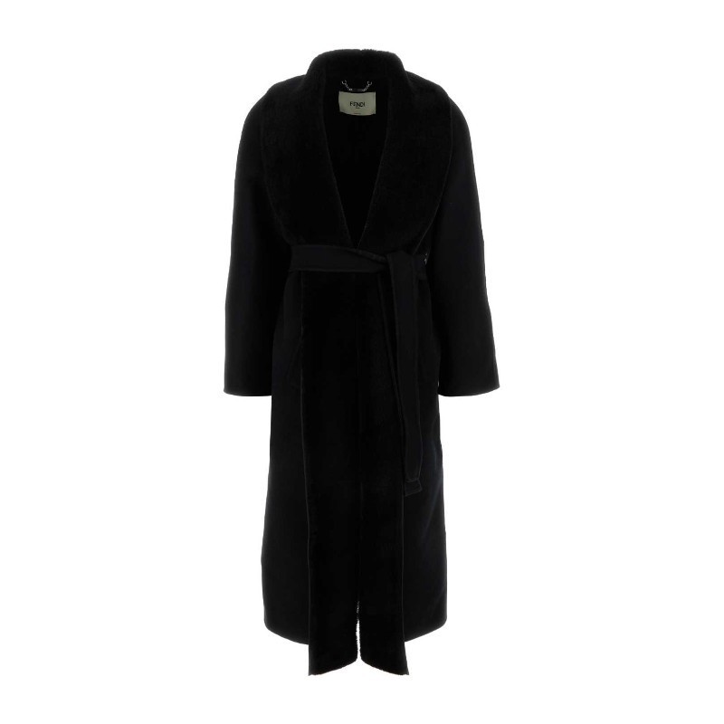 コート FENDI FW24 Black wool blend coat (FF6041ASZU F1FL8)