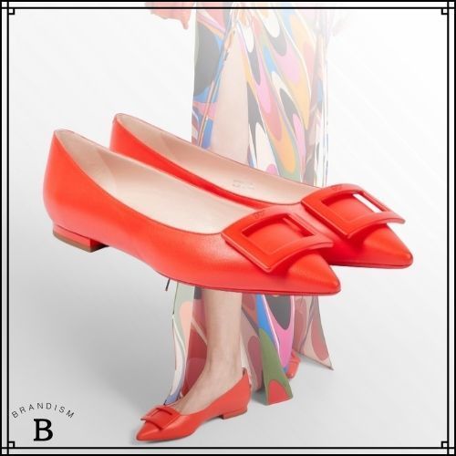 ■Roger Vivier■ Gommettine Ball レザー フラットシューズ
