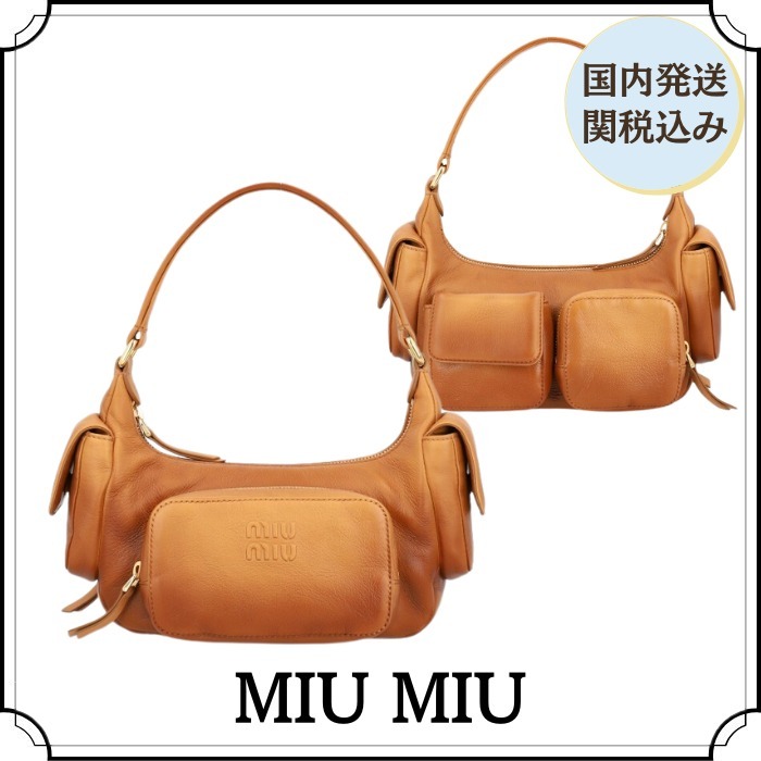 MiuMiu ミュウミュウ ナッパレザー ポケットバッグ ロゴ 関税込
