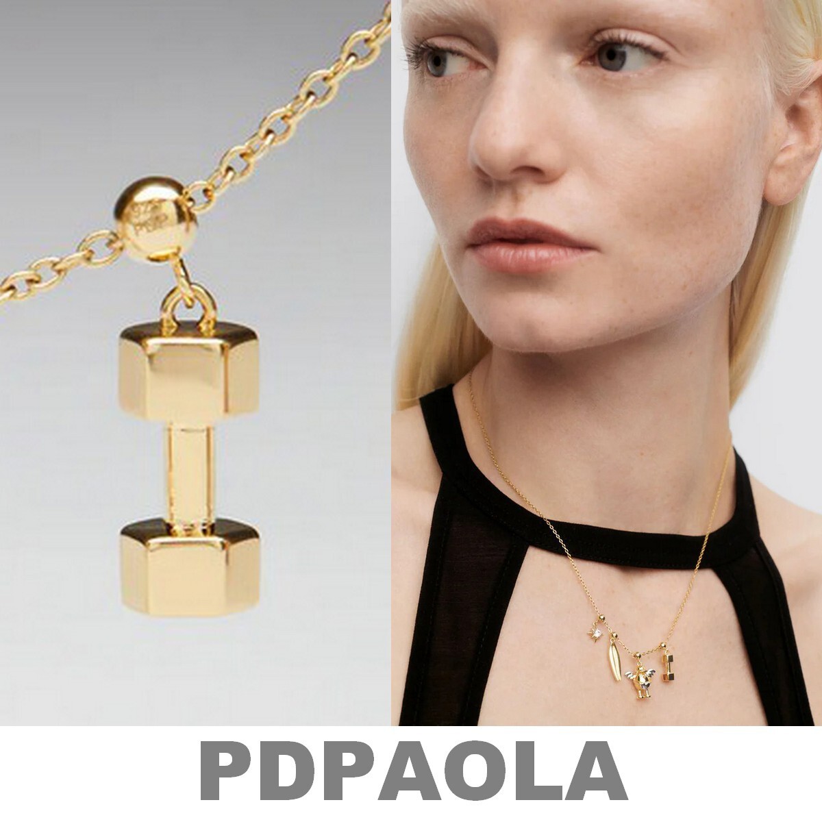 【LB掲載】海外限定◆PDPAOLA ダンベル型チャームネックレス◆
