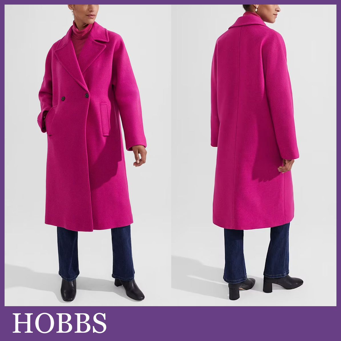 HOBBS☆Carine Wool Coat ウール混 コート【UK発】