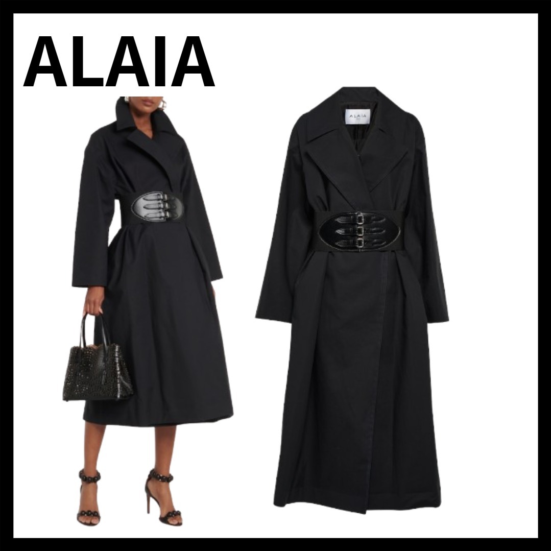 ALAIA アライア ベルト付き コットン混コート