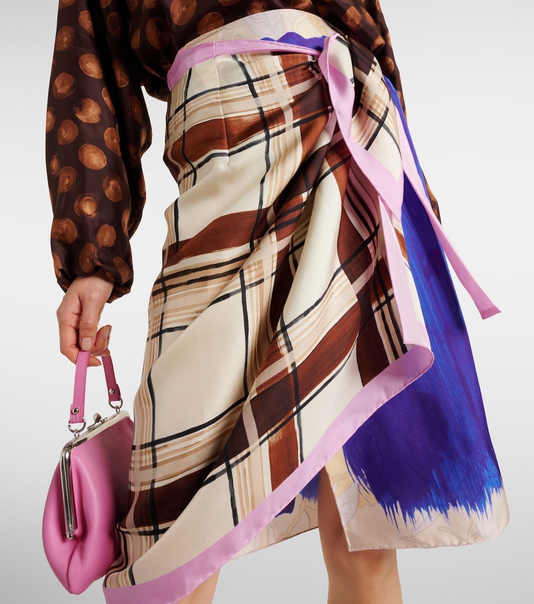 DRIES VAN NOTEN ドリスヴァンノッテン プリントラップスカート 送料関税込【Dries Van Noten】プリントシルクラップスカート