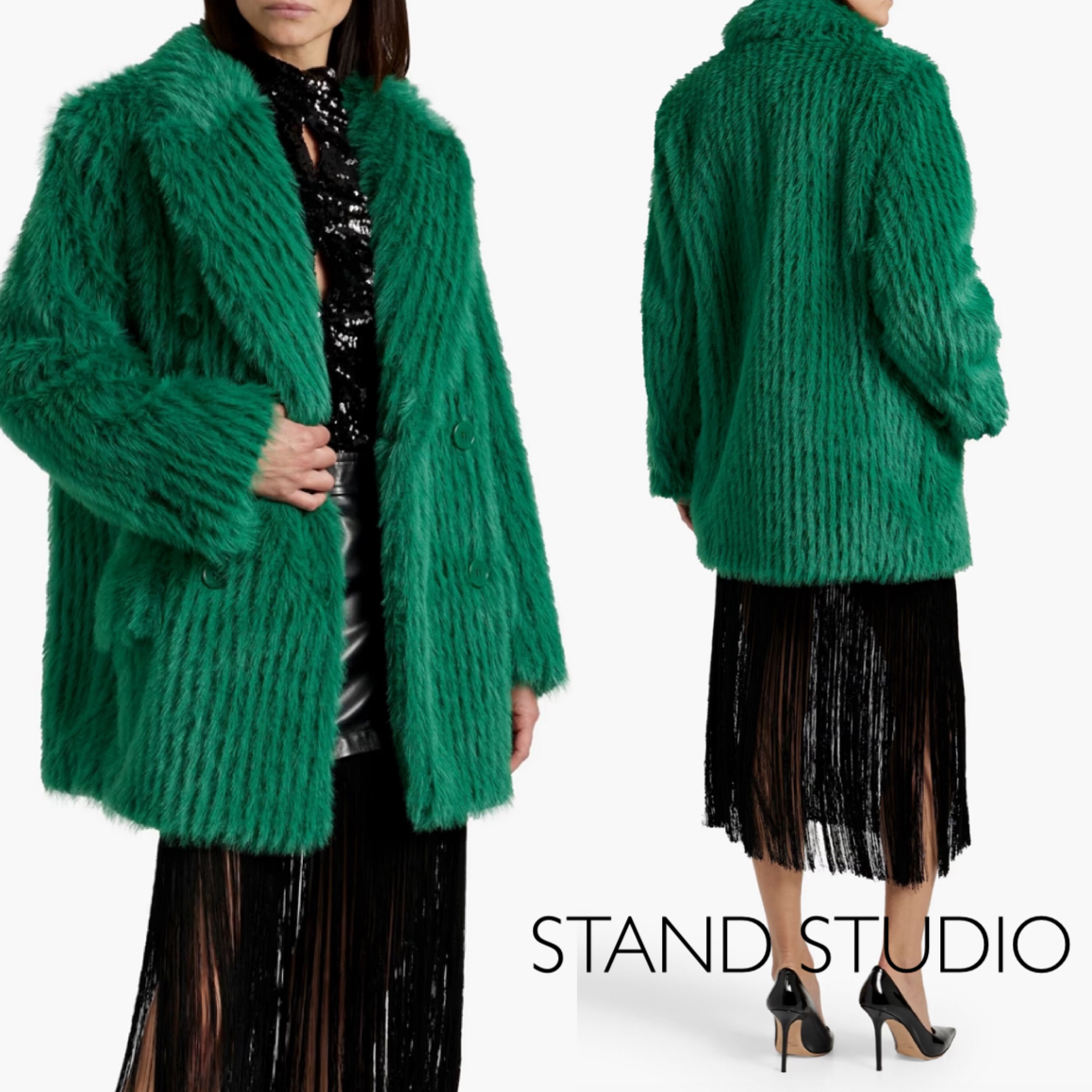 フェイクファー★ダブルブレスト★コート★ STAND STUDIO