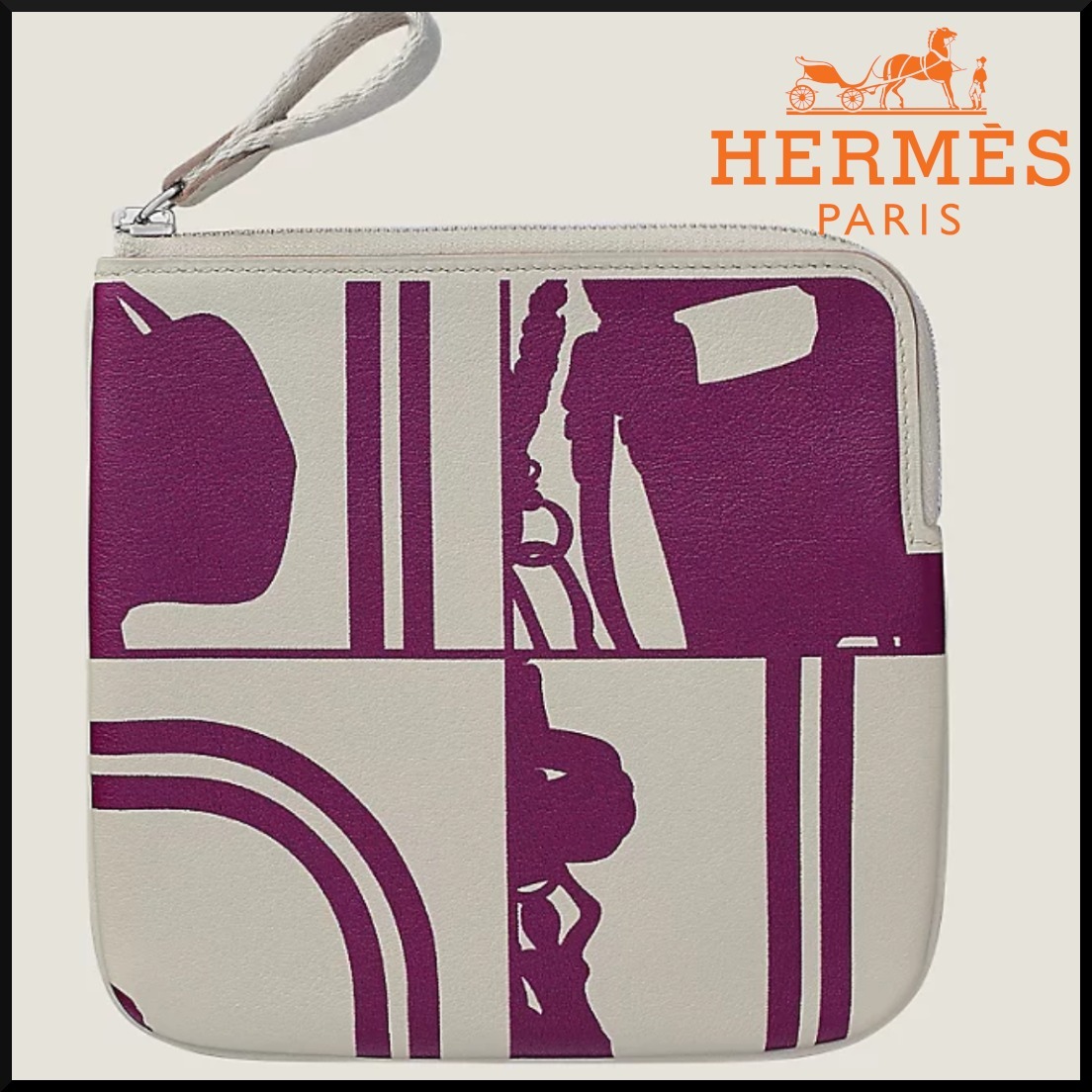 お洒落な色使い☆Hermes カレポケットポーチ パープル
