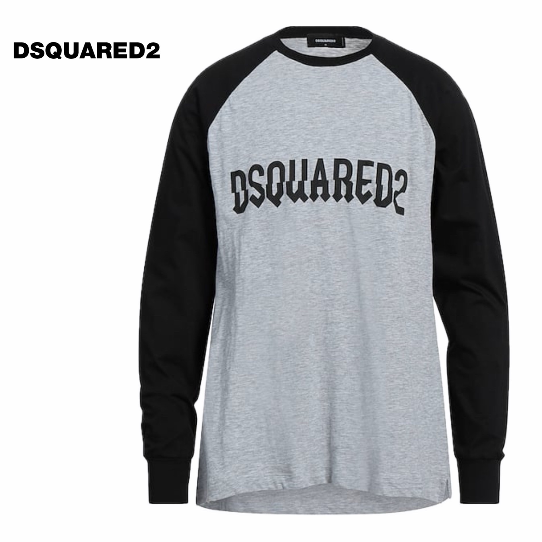DSQUARED2 プリントロゴ バイカラー ラグランＴシャツ/関税込