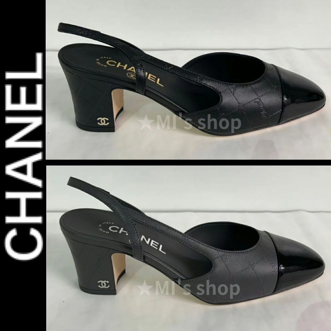 【キルティング/6.5cm】CHANEL スリングバック 24K