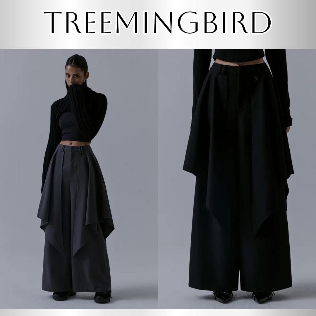 [TREEMINGBIRD]★ Layered Drape Wrap Trouser (2色)