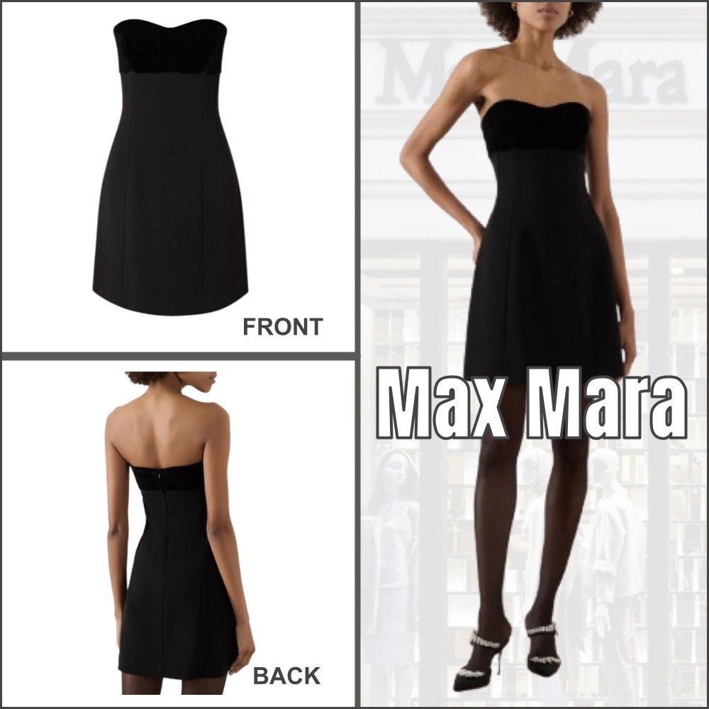関税送料込【Max Mara Studio】ドレス ストラップレス ブラック