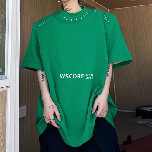 半袖Tシャツ ユニセックス パッチステッチデザイン 3色