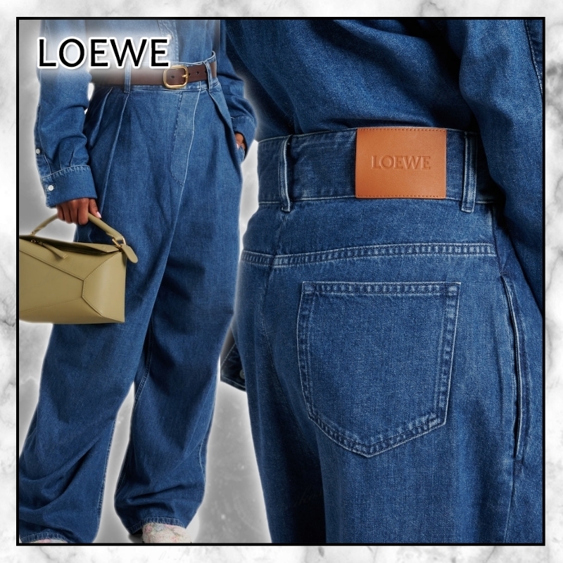 ◆LOEWE 最新作◆ラップワイドレッグ・ジーンズ/Blue◆