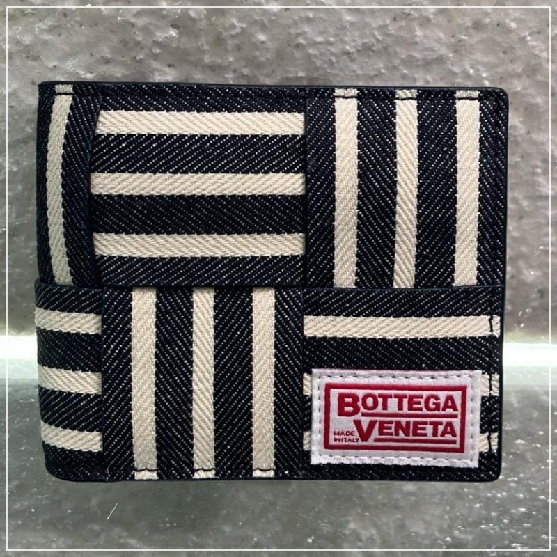 BOTTEGA VENETA◆カセット ヒッコリーデニム 二つ折りウォレット