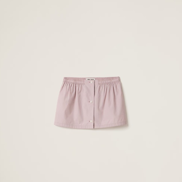 《送料無料》 MIU MIU Poplin miniskirt