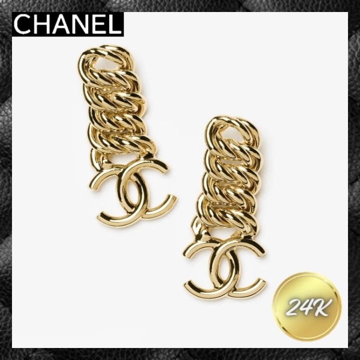 ☆大人カッコいいチェーン☆ CHANEL ピアス ゴールド