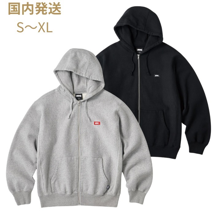 《FTC》シンプル 裏起毛 SMALL BOX ロゴ ジップアップ フーディ