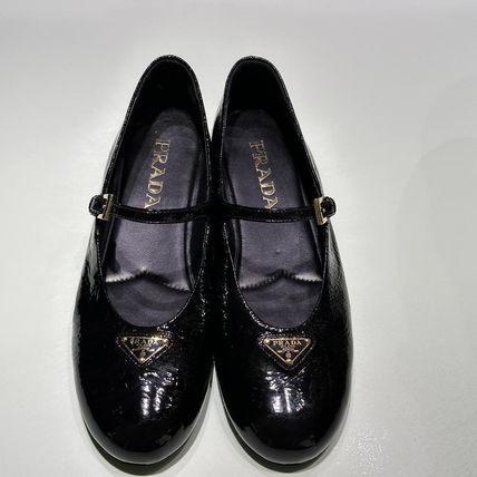 プラダ カットアウト付きブラックサテンバレリーナ ブラック（黒）系 PRADA(プラダ) バレエシューズ(レディース) 2