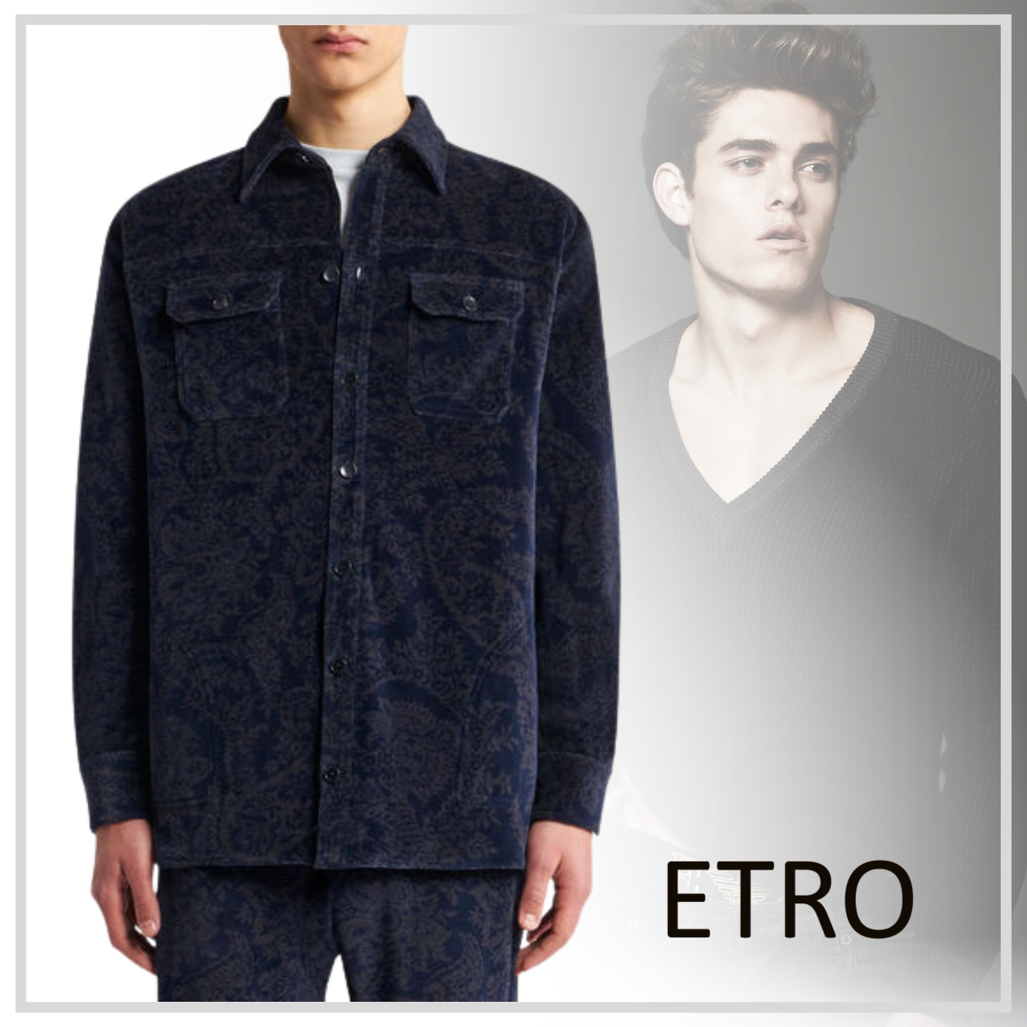 ペイズリー【ETRO】オーバーシャツ ジャカード シェニール 24AW