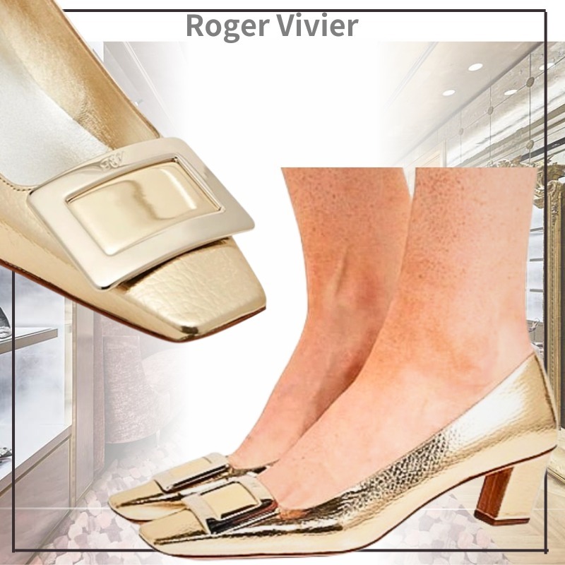 ■RogerVivier■ラミネート加工 レザーパンプス