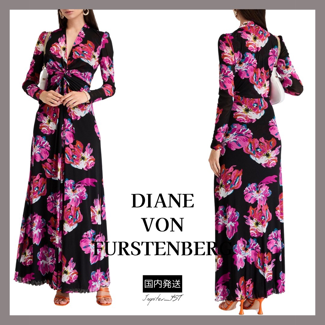 DIANE von FURSTENBERG◇ストレッチメッシュ マキシワンピ