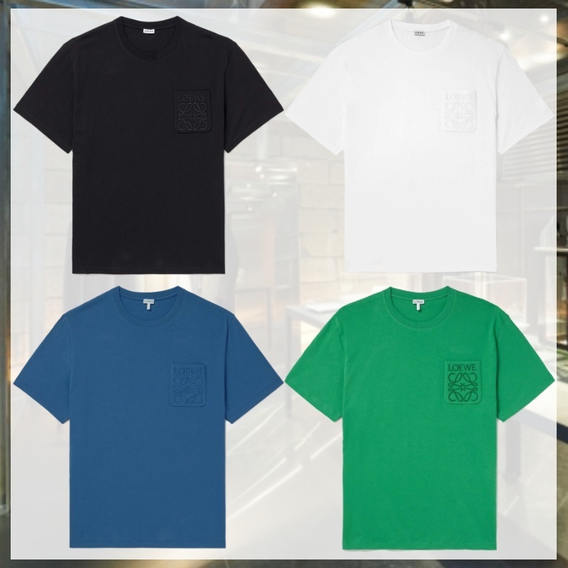 関税込 LOEWE ロエベ ロゴ刺繍 コットンジャージー Tシャツ