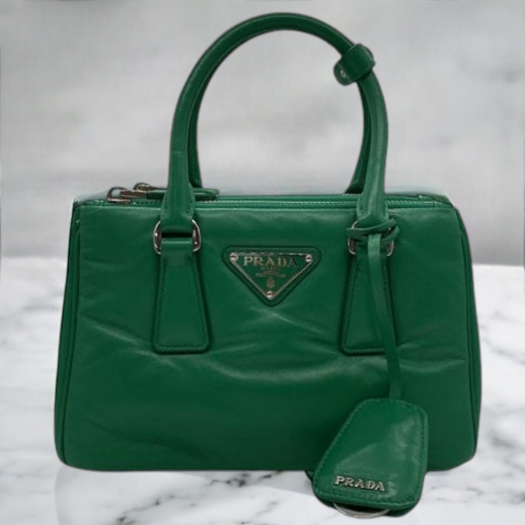 【USED】PRADA グリーンハンドバッグ