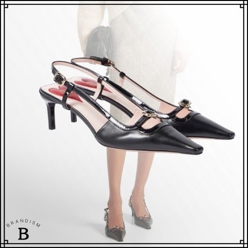 ■Roger Vivier■Viv' Canard レザー スリングバック パンプス