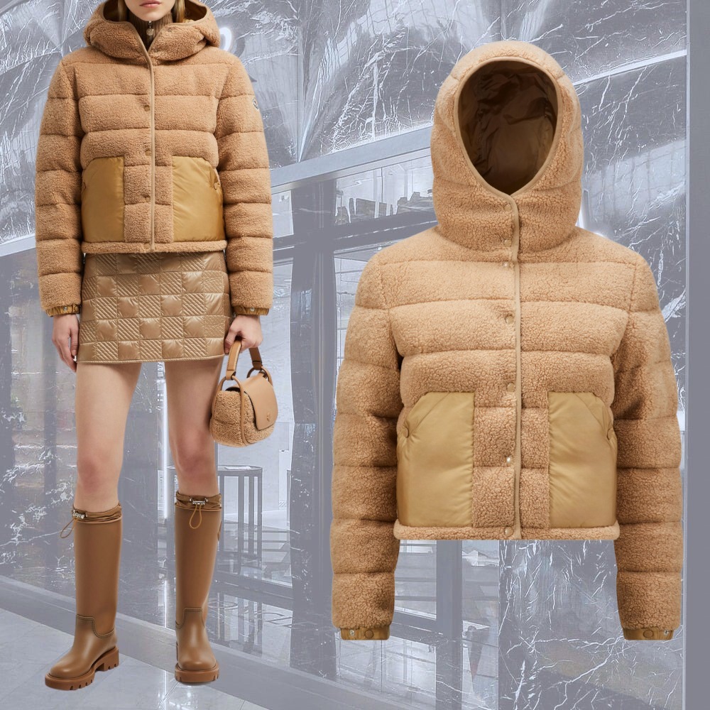 【MONCLER】Audrieu テディ ショート ダウン ジャケット