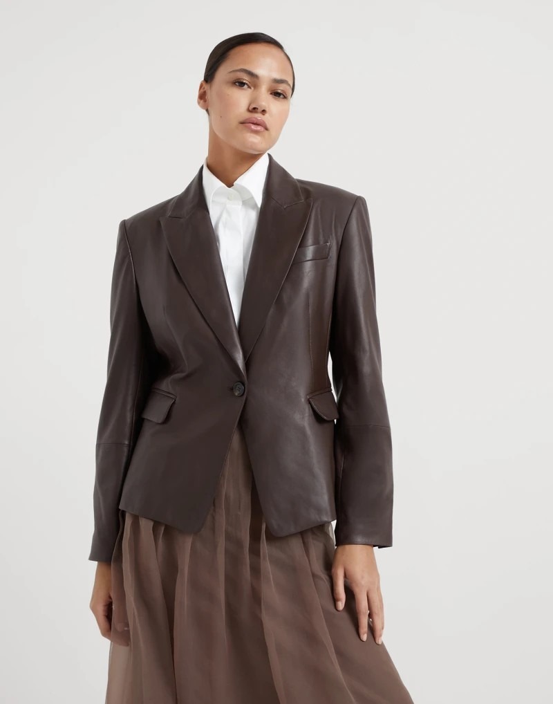 《送料無料》BRUNELLO CUCINELLI Nappa leather jacket