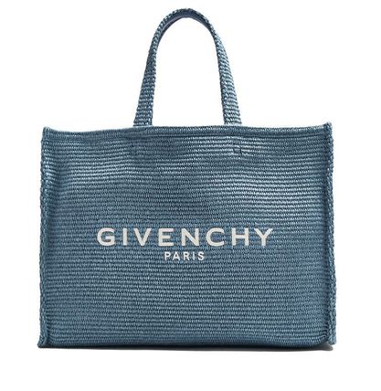 GIVENCHY ブランドロゴ デニム トートバッグ ブルー (GIVENCHY