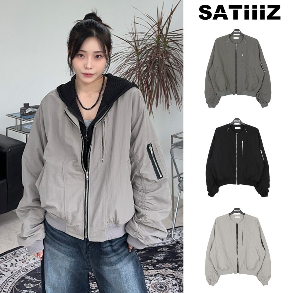【SATIIIZ】Tenor MA-1 Shirring Wind Jacket
