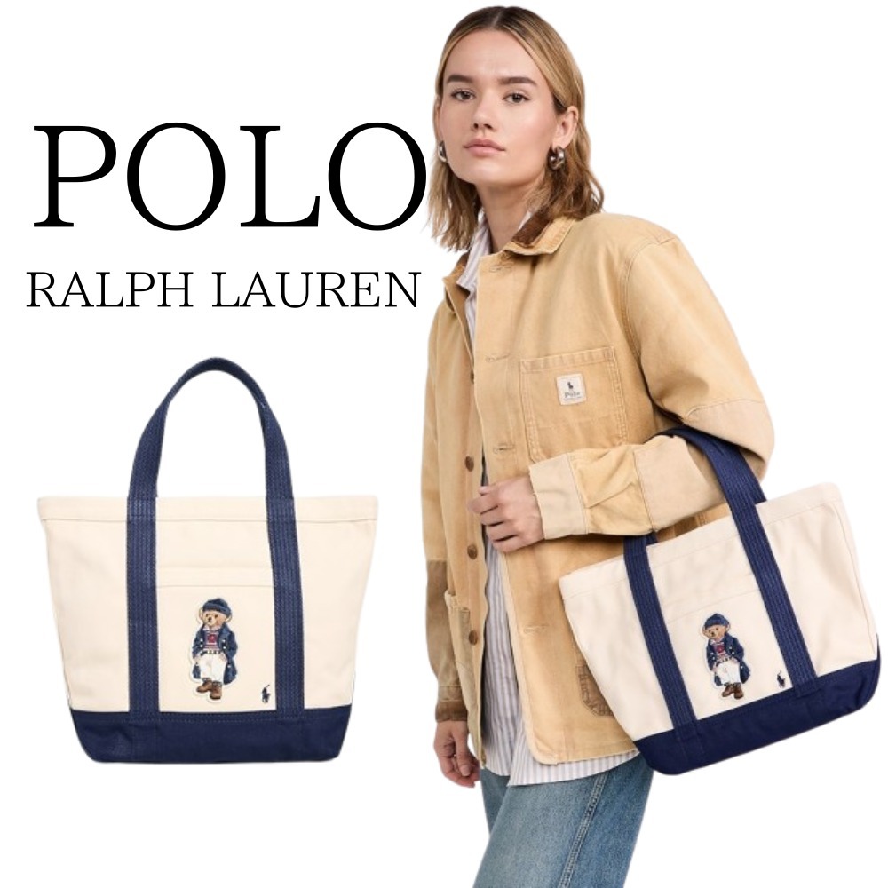 【Polo Ralph Lauren】Polo Bear Canvas Small Tote