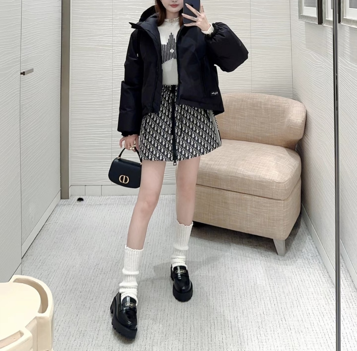 【可愛い♡】DiorAlps ジップ付きミニスカート 大人可愛い☆】DIOR☆DiorAlps ジップ付きミニスカート